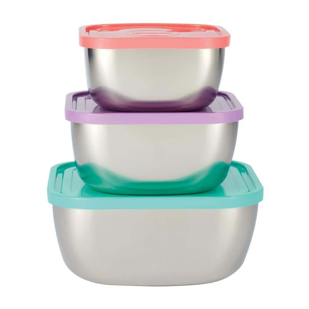 Tupperware New Set of 3 Ultra Clear Elegant Square Containers with