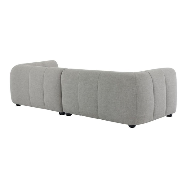 MODWAY Liana 102.4 in. Round Arm 2-Piece Fabric L-Shaped
