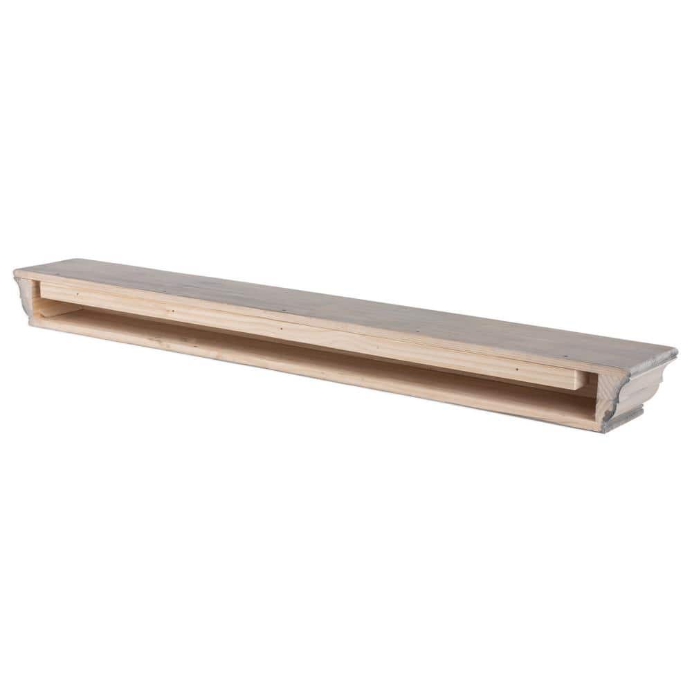48" Ash Gray Stained Wood Floating Mantel Shelf