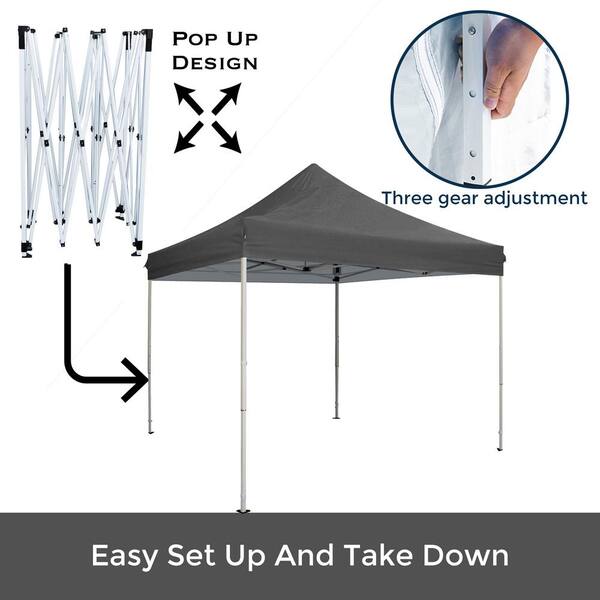 LAUREL CANYON 10 ft. x 10 ft. White Commercial Pop Up Canopy Tent  Waterproof & UV Protection HD-LC-10SDWHI - The Home Depot