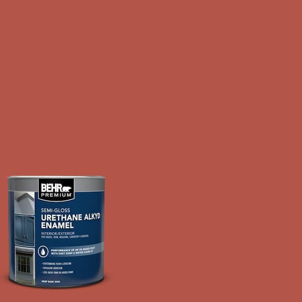BEHR PREMIUM 1 qt. #T17-18 Hot and Spicy Semi-Gloss Enamel Urethane Alkyd Interior/Exterior Paint