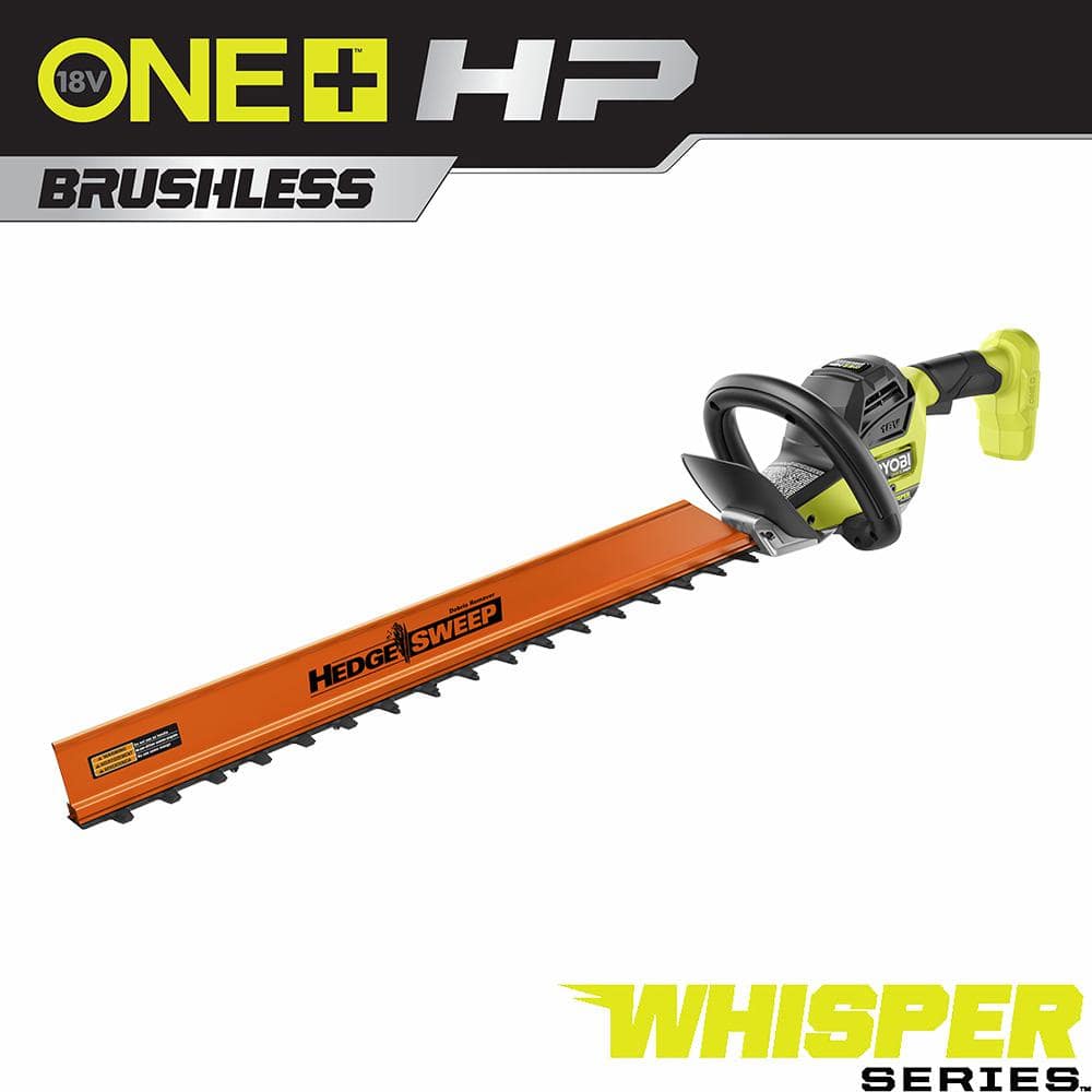transmission Hovedløse Sidelæns RYOBI ONE+ HP 18V Brushless Whisper Series 24 in. Cordless Hedge Trimmer  (Tool Only) P26011BTL - The Home Depot