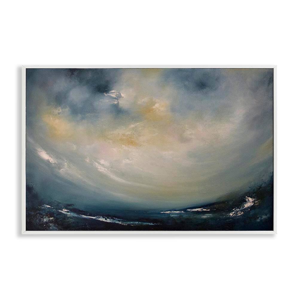 Sun Through Storm Clouds by Lydia Orange White Framed Abstract Giclee Art Print 20 in. x 30 in. price history on PriceWatchPro