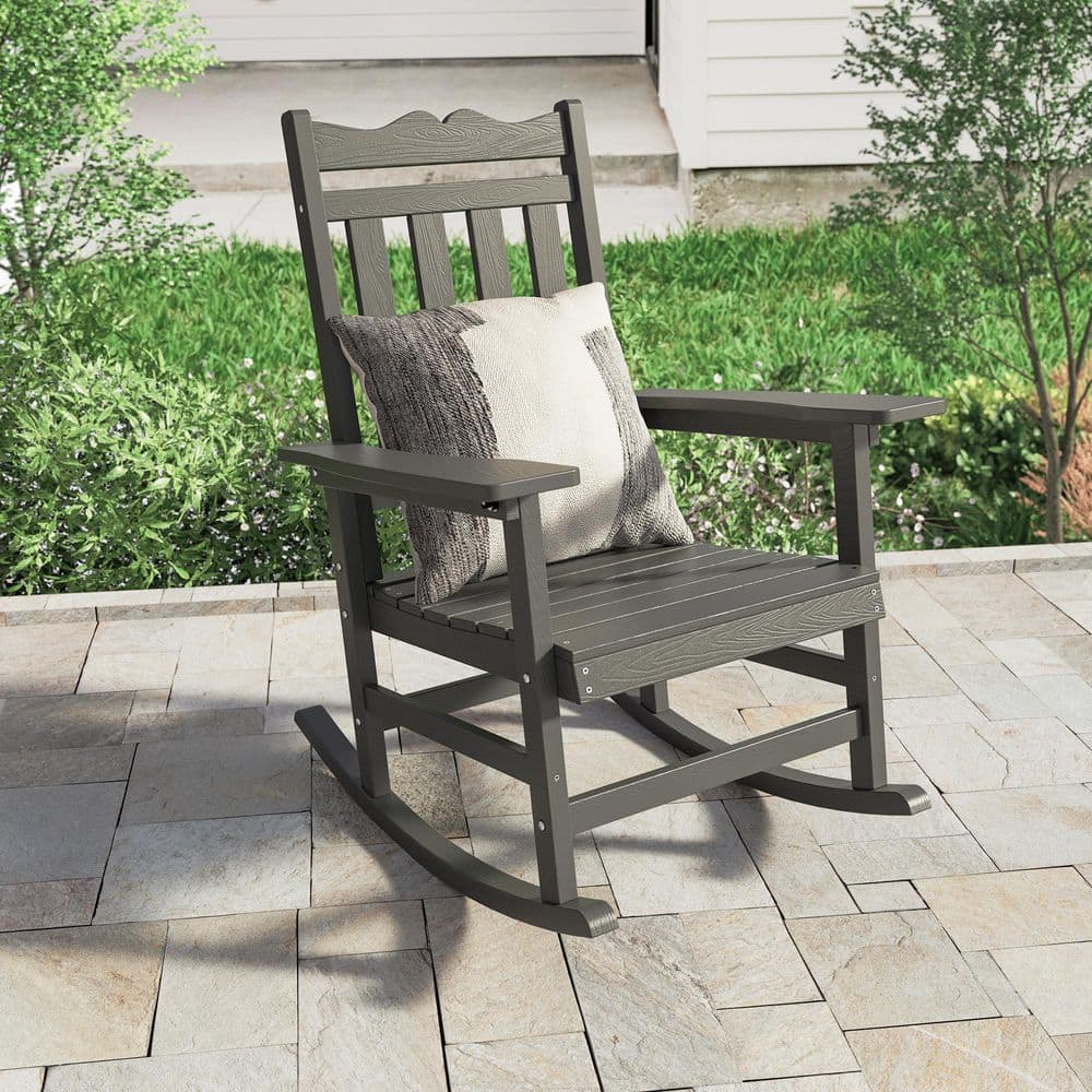 Patio Chair HOMEFAN Outdoor Patio Rocking Chair, 2-Person Wooden