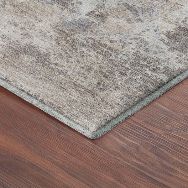 Mayfield Premium Machine Washable Abstract AMF2364 Taupe 10 ft. x 14 ft. Area Rug