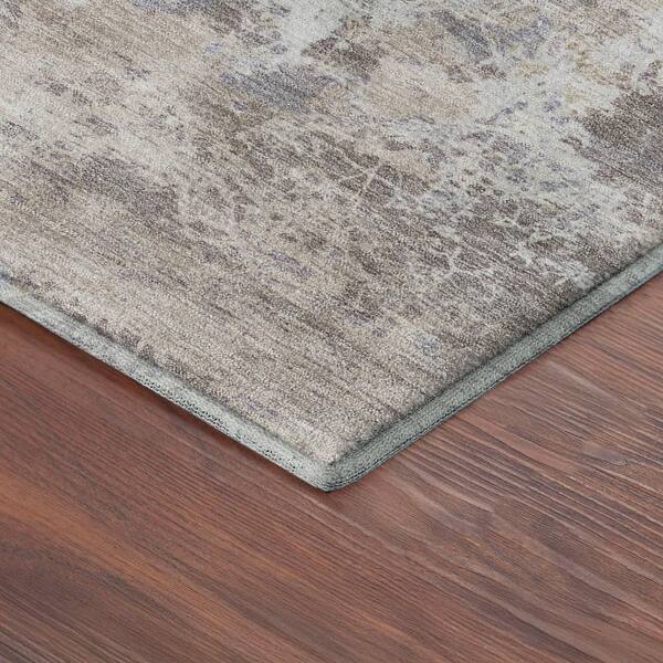 Mayfield Premium Machine Washable Abstract AMF2364 Taupe 3 ft. x 5 ft. Area Rug