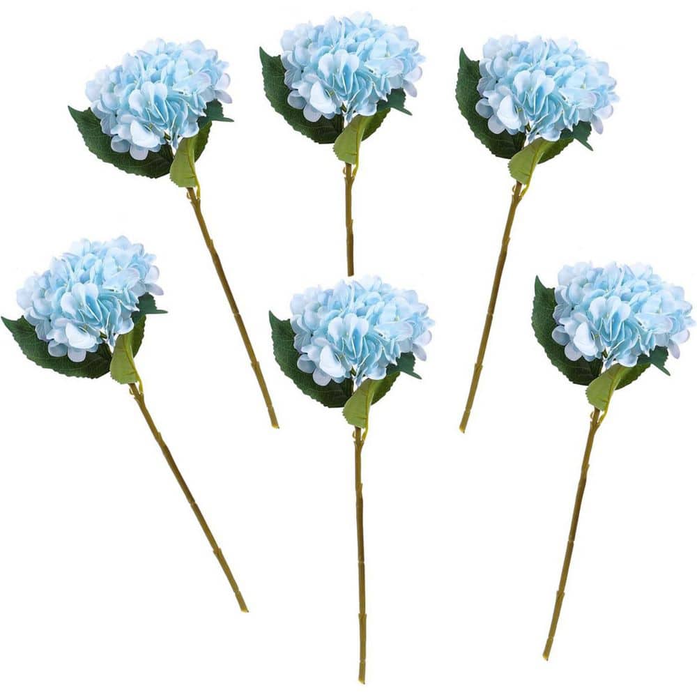 Faux Blue Hydrangeas, 6-Pack L0BR1YX5JZ - The Home Depot