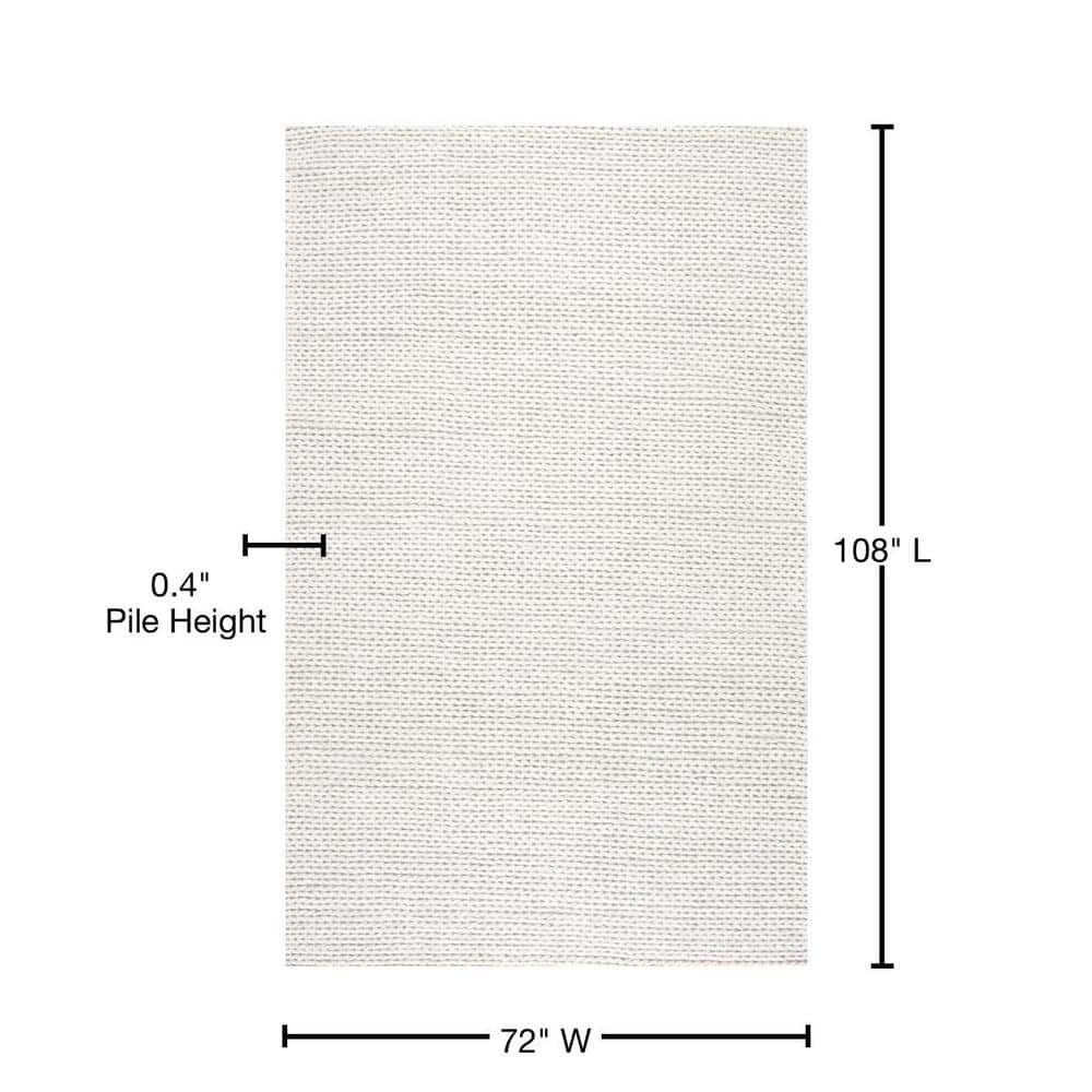 Off-White Braided Wool 6' x 9' Area Rug