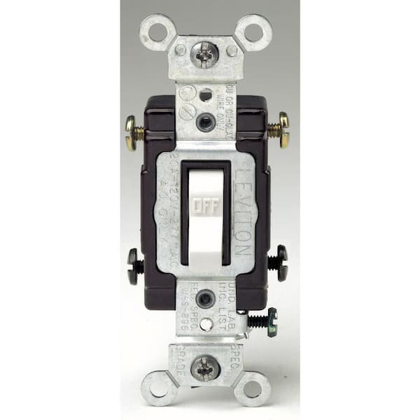 Leviton White DOUBLE POLE Commercial Grade Toggle Wall Switch 20A Bulk CSB2-20W 