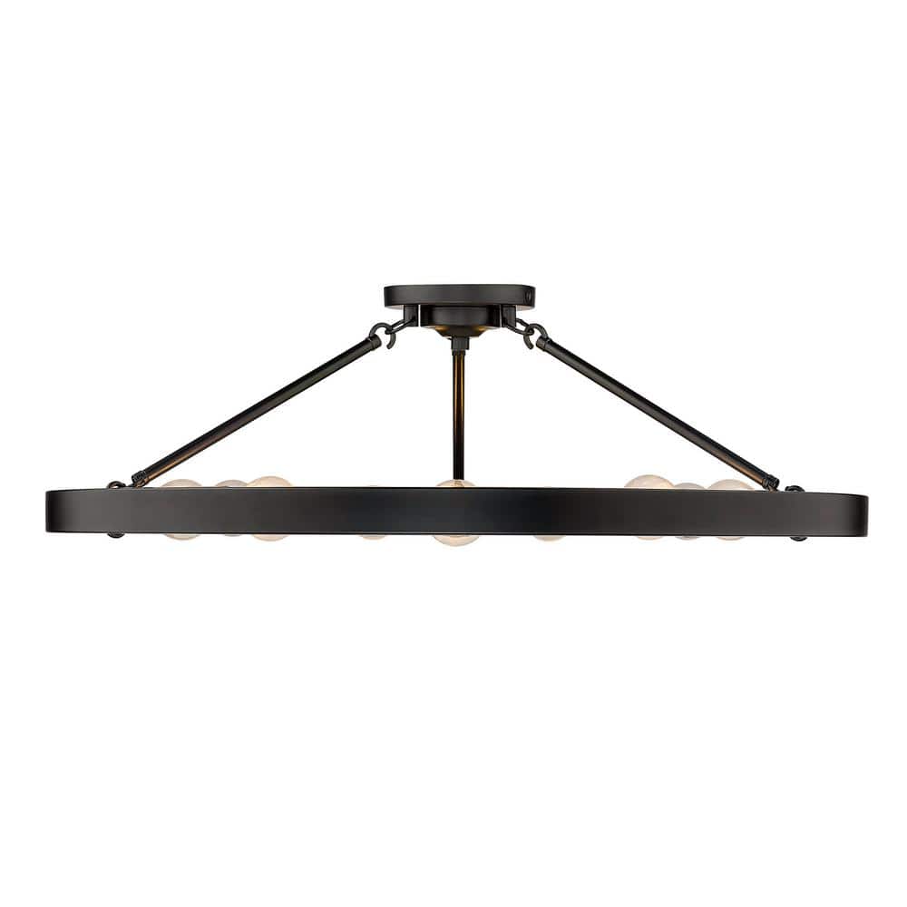 Castile Modern Matte Black 9-Light Semi-Flush Industrial Fixture