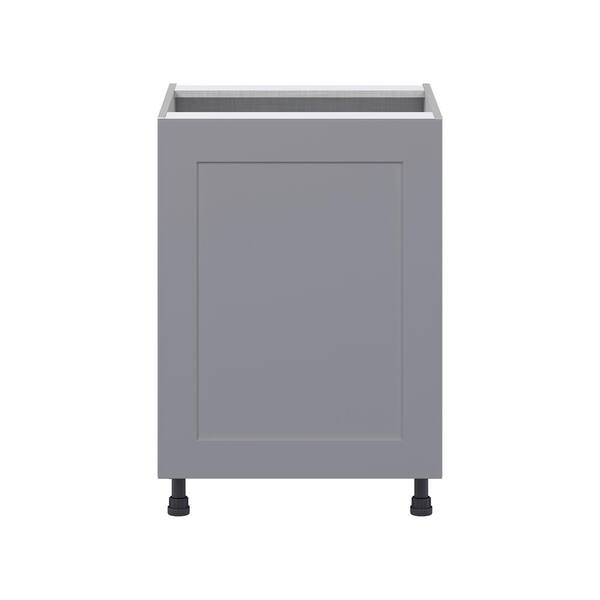 J Collection Bristol Painted Gray Shaker Assembled Base Kitchen Cabinet with Full Height Door (24 in. W x 34.5 in. H x 24 in. D)