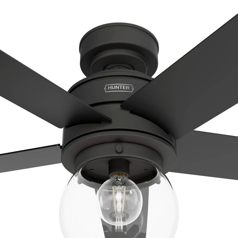 Matte Black 52" 5-Blade Ceiling Fan with LED Light and Remote