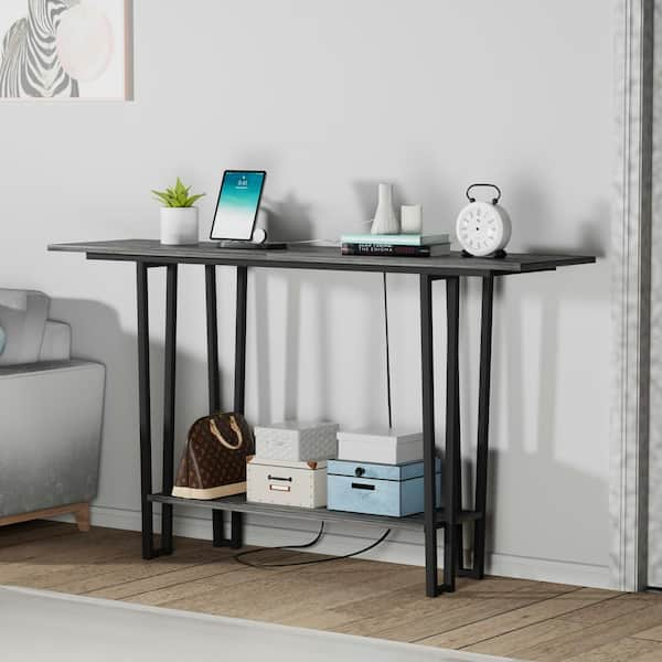 Gray store foyer table