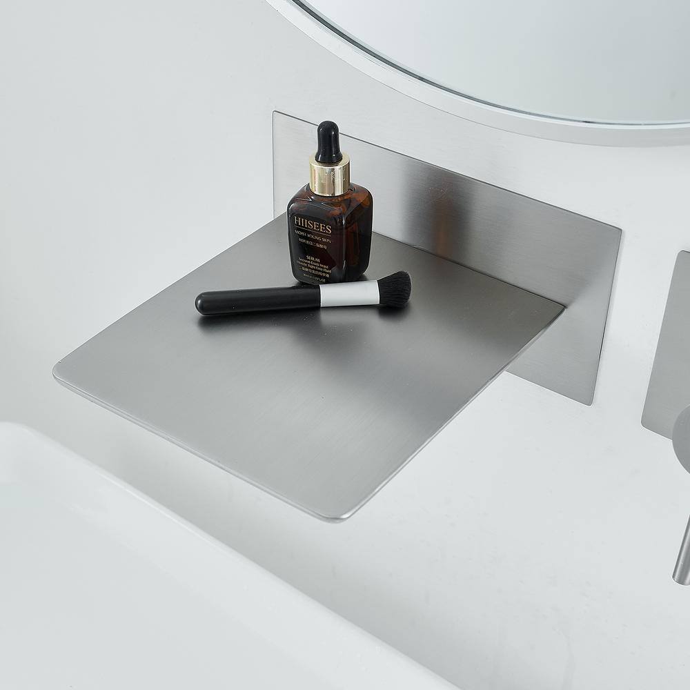 Brushed Nickel Wall-Mount Waterfall Bathroom Faucet