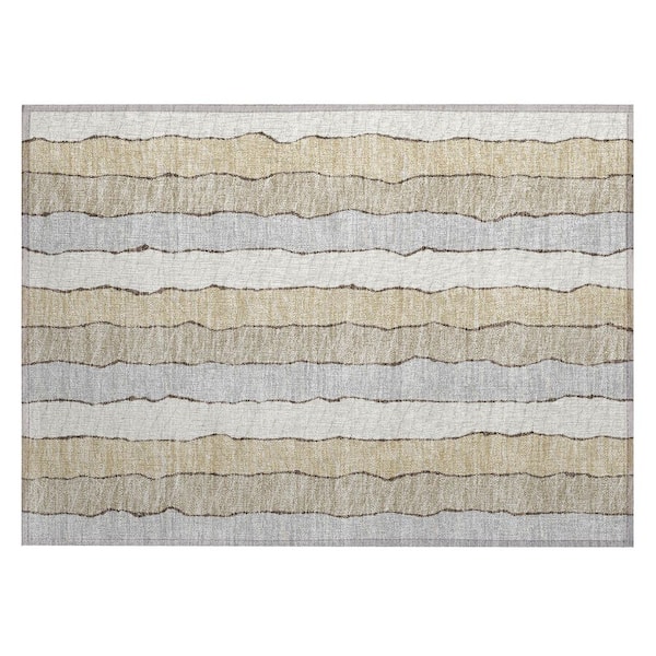 Chantille Machine Washable Indoor/Outdoor Abstract ACN3039 Ivory 3 ft. x 4 ft. Area Rug