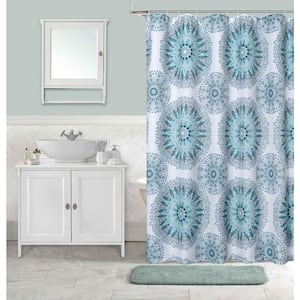Printed Waffle 70 in. x 72 in. Shower Curtain in Kaleidoscope