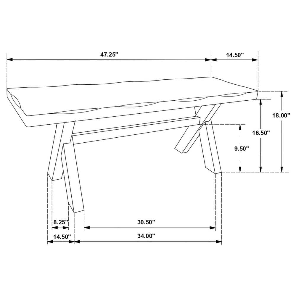 Alston 47'' Knotty Nutmeg Traditional Wooden Dining Bench