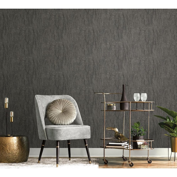 Special FX 2 Collection Black Wavy Reptile Skin Design Vinyl on Non-Woven Non-Pasted Wallpaper Roll