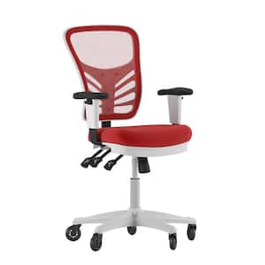 Red Mesh/White Frame Mesh Office/Desk Chair Table Top Only