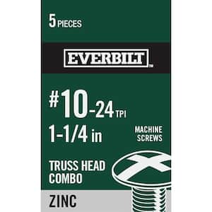 #10 24 in. x 1-1/4 in. Combo Truss Head Zinc Plated Machine Screw (5-Pack)