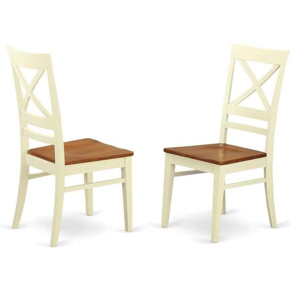 5-Piece Black and Cherry Finish Solid Wood Top-Round Dining Room Set-Seats-4