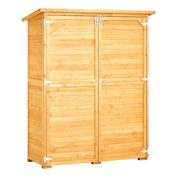 55 in. W x 24 in. D x 68 in. H Outdoor Wood Waterproof Storage Cabinet Shed