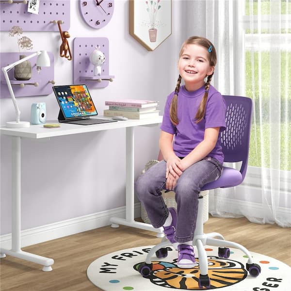Costway Purple Adjustable Height Mid Back Task Chair with Costway Purple Adjustable Height Mid Back Task Chair with
