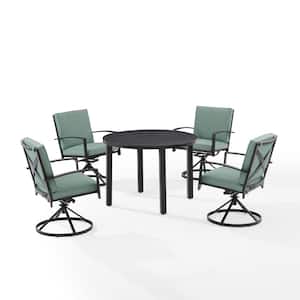 Kaplan Oil Rubbed Bronze 5-Piece Metal Round Outdoor Dining Set with Mist Cushions