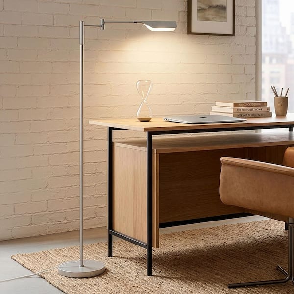 Brightech Leaf 53 in. Platinum Silver Industrial 1-Light 3-Way
