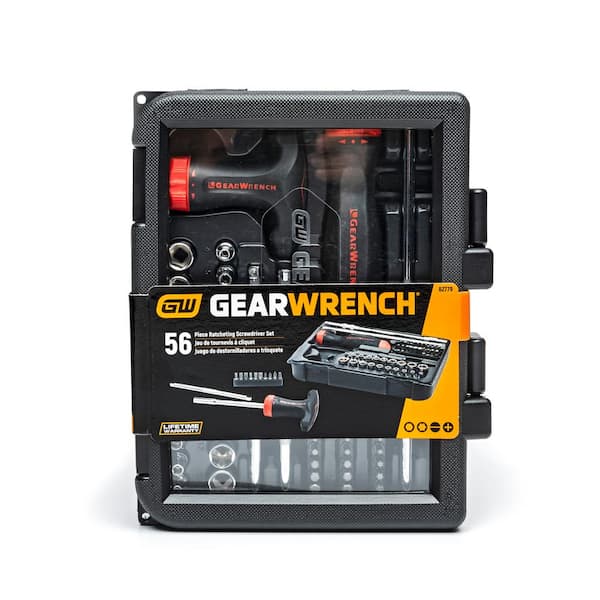GEARWRENCH GearDriver Slotted/Phillips/Hex/Torx Ratcheting Screwdriver Set  with SAE/Metric Sockets (56-Piece) 82779 - The Home Depot