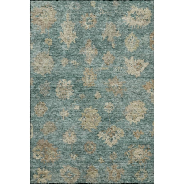 Mayfield Premium Machine Washable Abstract AMF2305 Aloe 10 ft. x 14 ft. Area Rug