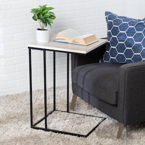 15.74 in. W Natural Short Square C-Top MDF End Table