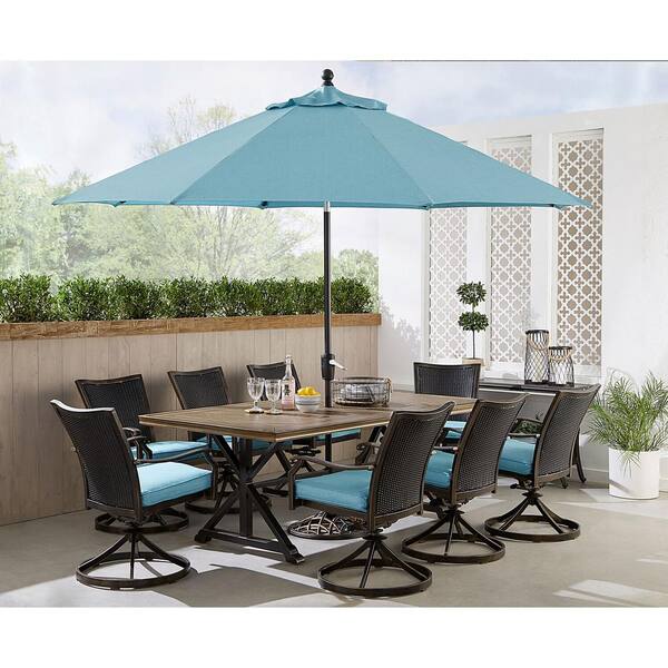 9 piece patio dining set with umbrella