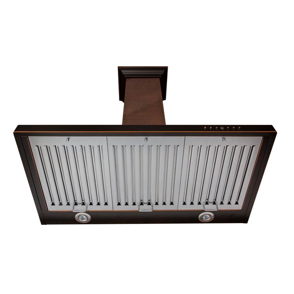 Hand-Hammered Copper 30" Convertible Wall Mount Range Hood