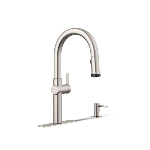 Rune Single-Handle Pull-Down Sprayer Kitchen Faucet in Vibrant Stainless