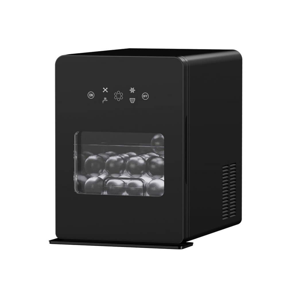 20 in. 40 lb. Portable Ice Maker in Silver with Timer