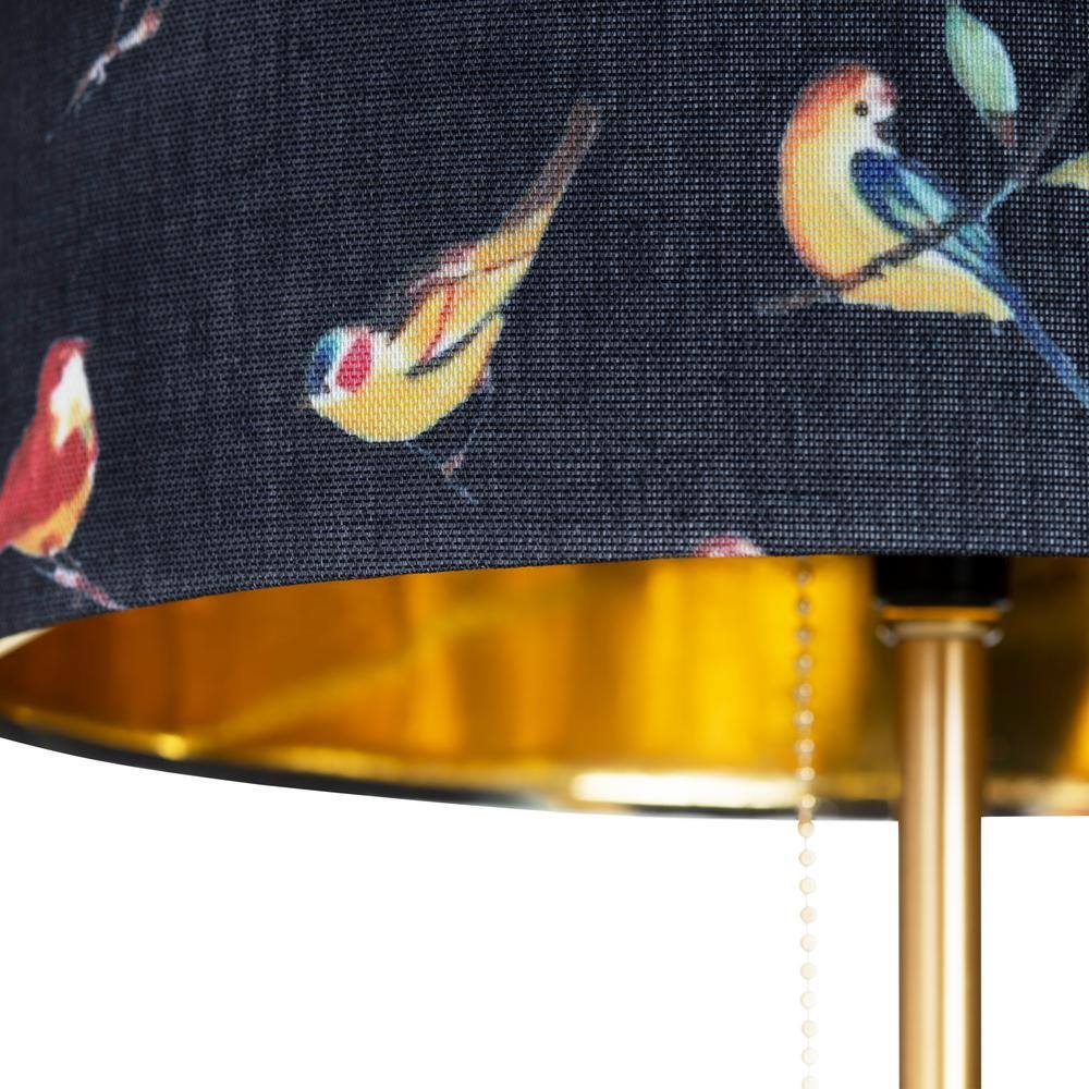 Isla 28" Black Linen Shade Table Lamp with Marble Base