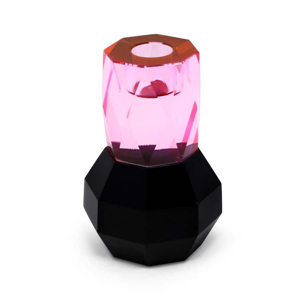 "5"" Pink And Black Faceted Crystal Tabletop Taper Candlestick" price history on PriceWatchPro