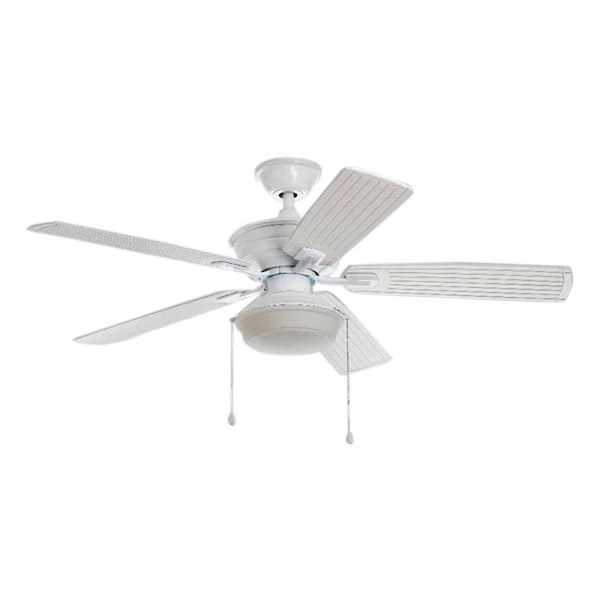Led Indoor Outdoor White Ceiling Fan, Marshlands 52 In Led Indoor Outdoor White Ceiling Fan With Light Kit
