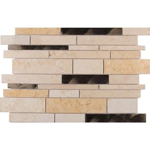 Cairo Blend Interlocking 12 in. x 18 in. Textured Multi-Surface Mesh-Mounted Mosaic Tile (1.5 sq. ft./Each)