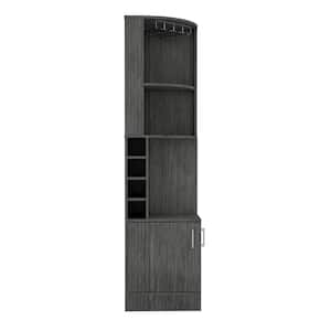 18.5 in. W x 18.5 in. D x 71 in. H Gray MDF Freestanding Linen Cabinet with Wine Cubbies