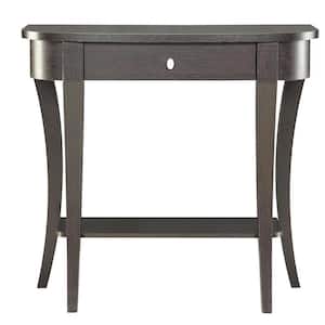 Newport 36 in. Espresso Standard Half Moon Wood Console Table with Drawers