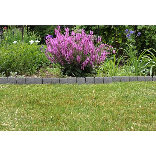 Vigoro 10 ft. L x 4 in. H Stoneside Gray Plastic Landscape Edging