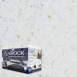 Lux Rock Solid Surface Granite Countertop Kit - 40 sq. ft. - Platinum White