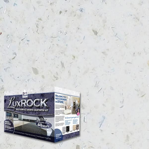 Lux Rock Solid Surface Granite Countertop Kit - 40 sq. ft. - Platinum White