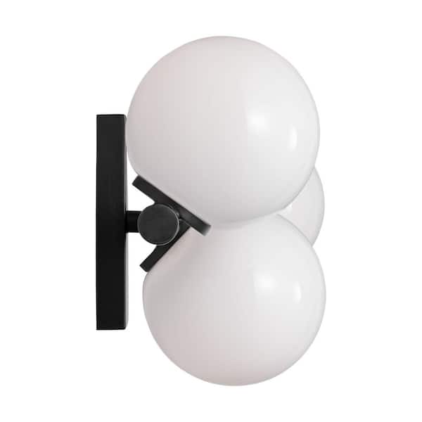 Generation Lighting - Studio Altair 24 in. 5-Light Aged Iron Bathroom Vanity Light with Milk Glass Shades