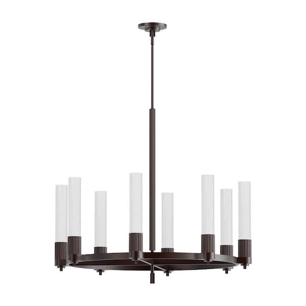 Rue 38 in. 8 Light 60-Watt Warm Bronze Chandelier