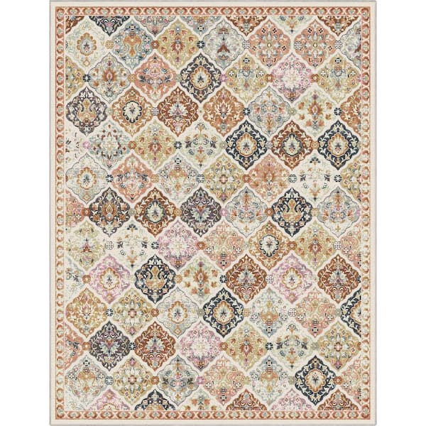 Well Woven Multi 7 ft. 7 in. x 9 ft. 10 in. Flat-Weave Apollo Maeve Vintage Bohemian Geometric Area Rug