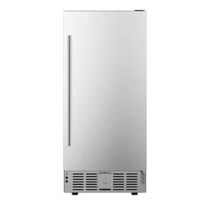 15 in. Single Zone 127-Cans Freestanding/ Built-in Beverage and Wine Cooler Fridge in Silver, Stainless Steel Door