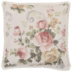 Chablis Rose Gold Polyester 16x16" Square Decorative Throw Pillow